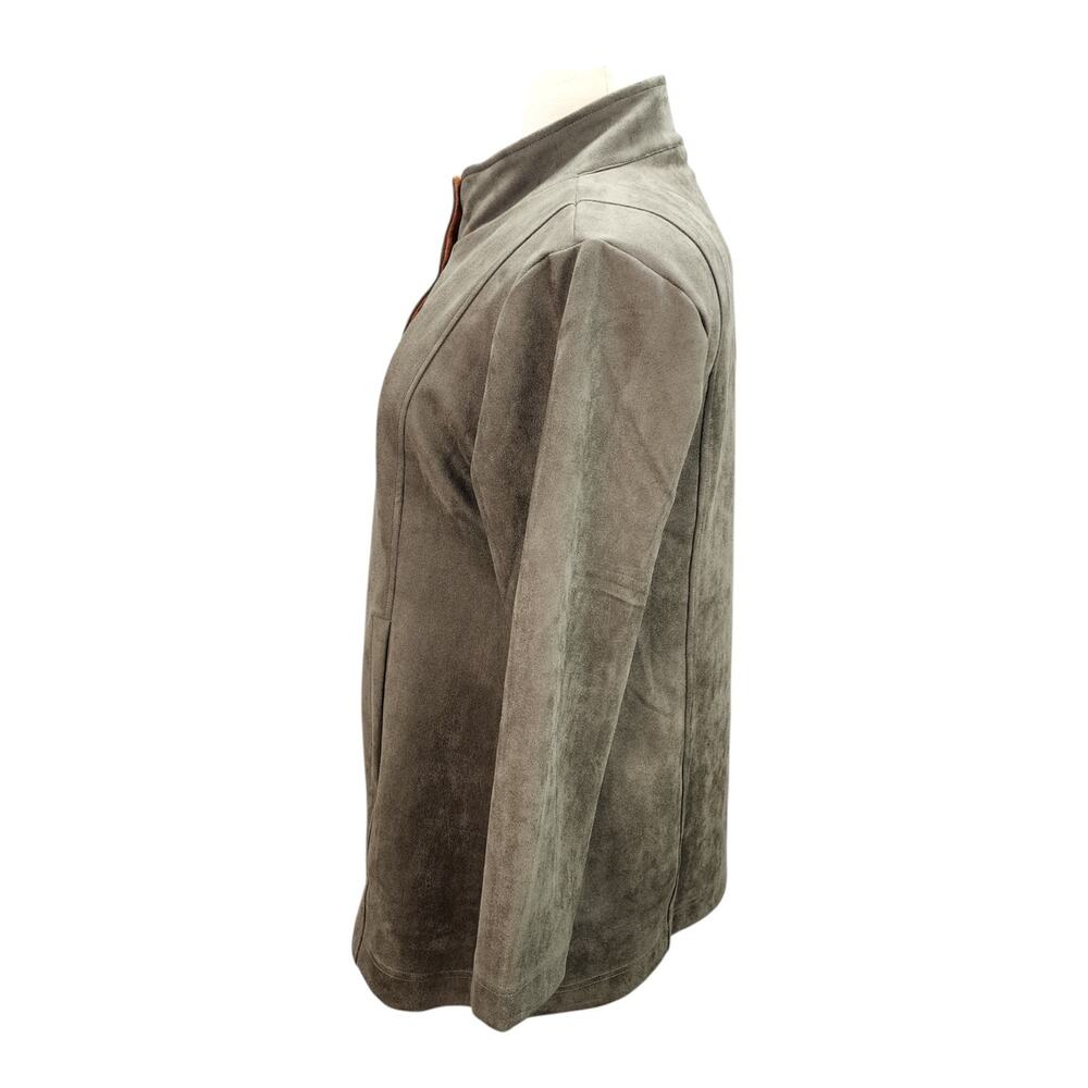 NWT Simply Noelle Jacket Blazer Women L/XL 12-14 Green Orange Faux Suede Militar - Picture 6 of 16